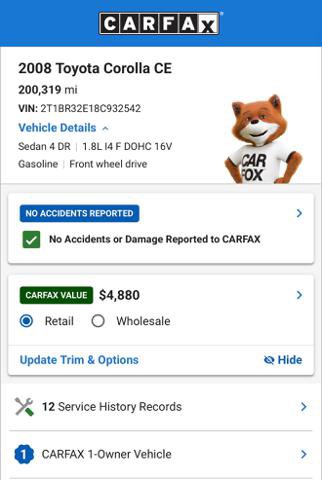Used 2008 Toyota Corolla CE FWD image 1