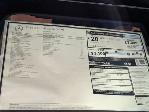 New 2026 Mercedes-Benz S 580 4MATIC Sedan image 21