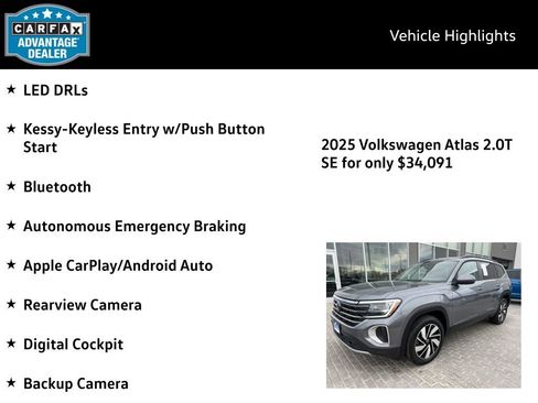 Certified 2025 Volkswagen Atlas SE image 4