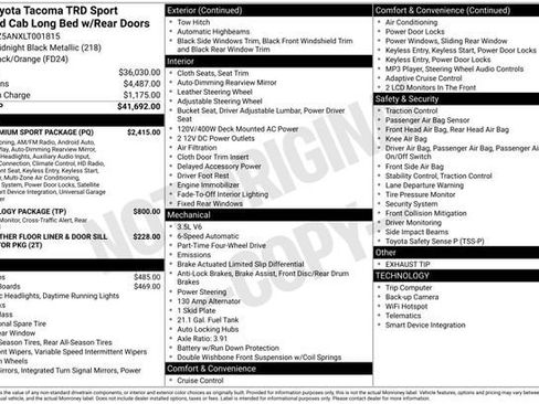 Used 2020 Toyota Tacoma TRD Sport w/ TRD Premium Sport Package image 32