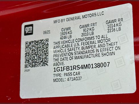 Used 2021 Chevrolet Camaro LT w/ Wild Cherry Design Package 1 image 38