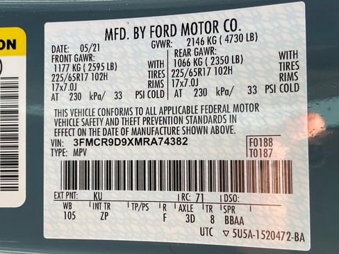 Certified 2021 Ford Bronco Sport Badlands w/ Badlands Package AWD/4WD image 52