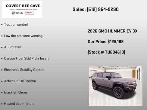 New 2026 GMC Hummer EV 3X w/ Carbon Fiber Edition Package AWD/4WD image 13