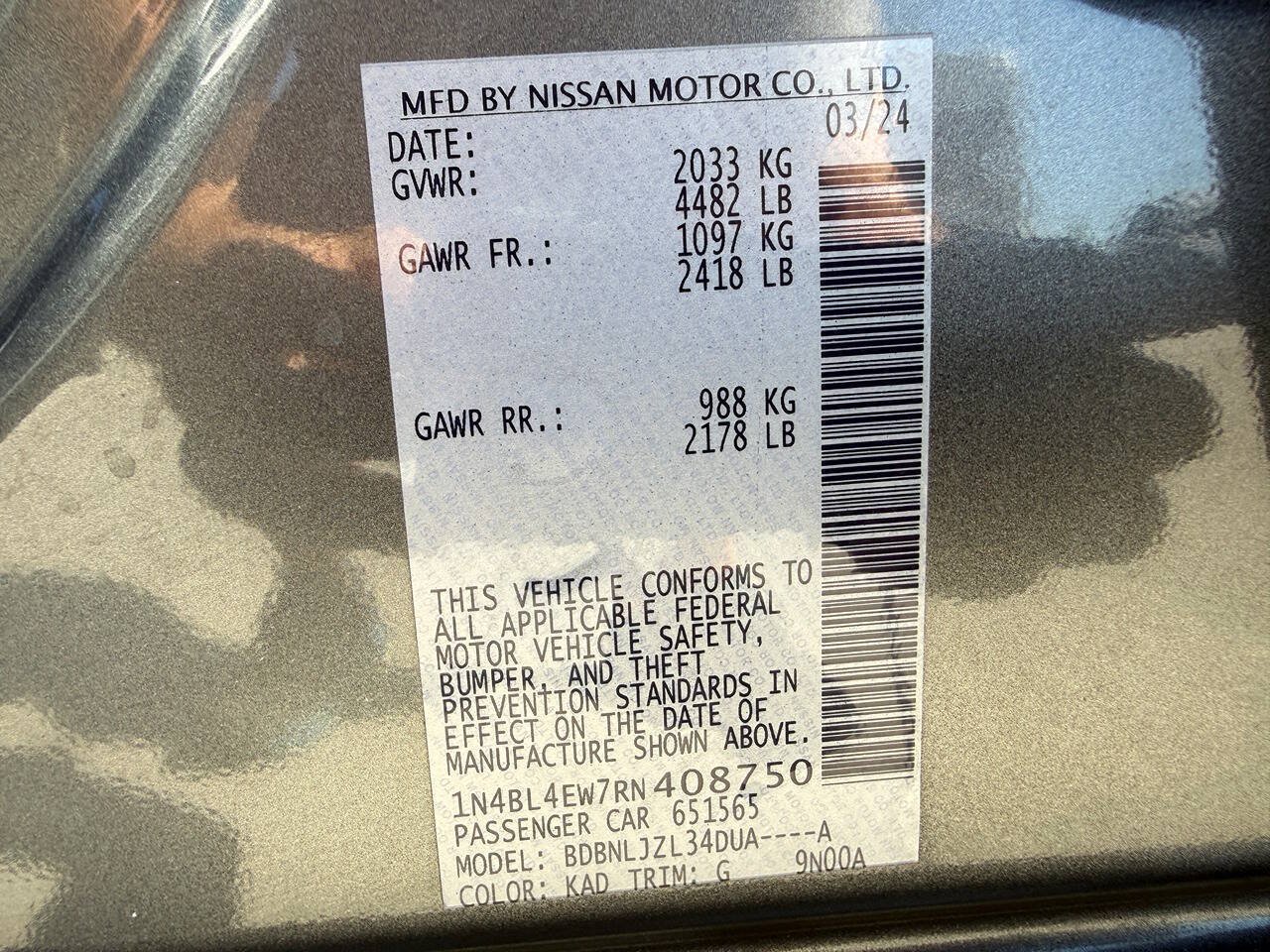 Used 2024 Nissan Altima 2.5 SL AWD/4WD image 42