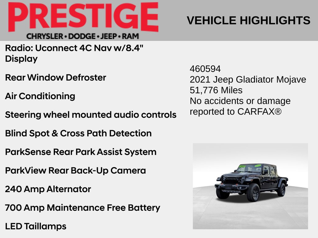 Used 2021 Jeep Gladiator Mojave AWD/4WD image 4