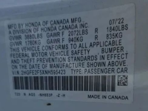 Used 2022 Honda Civic Sport image 45
