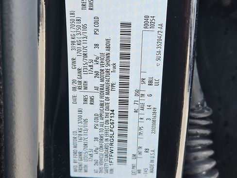 Used 2020 Ford F150 Raptor w/ Equipment Group 802A Luxury image 37