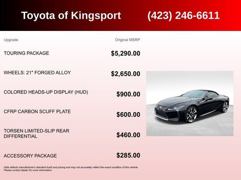 Used 2021 Lexus LC 500 Convertible w/ Touring Package image 3