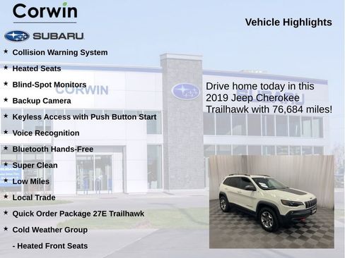 Used 2019 Jeep Cherokee Trailhawk w/ Cold Weather Group AWD/4WD image 6