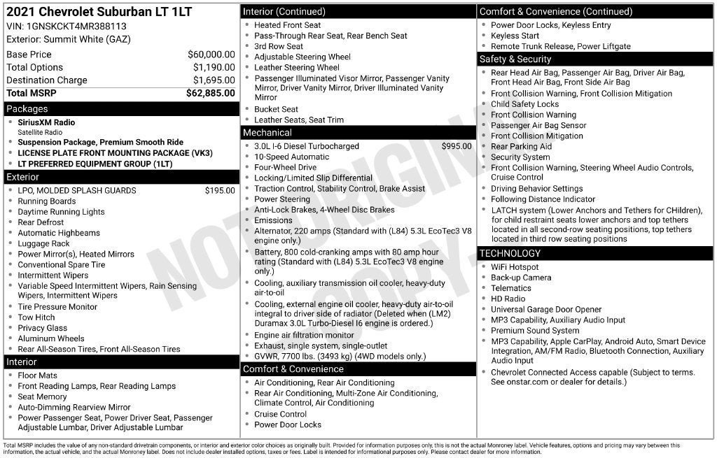 Used 2021 Chevrolet Suburban LT AWD/4WD image 3