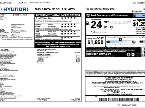 Certified 2023 Hyundai Santa Fe SEL image 3