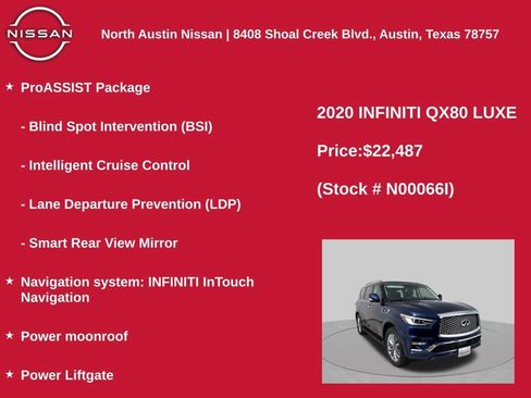 Used 2020 INFINITI QX80 Luxe w/ Proassist Package RWD image 11