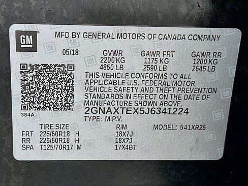 Used 2018 Chevrolet Equinox LT w/ Sun & Infotainment Package AWD/4WD image 33