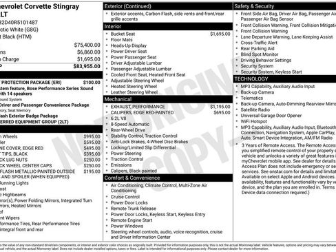 Used 2024 Chevrolet Corvette Stingray Preferred Cpe w/ Battery Protection Package RWD image 5