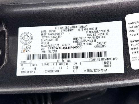 Used 2020 Ford F150 Lariat w/ Equipment Group 502A Luxury AWD/4WD image 38