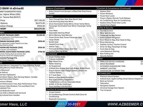 Used 2023 BMW i4 eDrive40 w/ M Sport Package RWD image 3