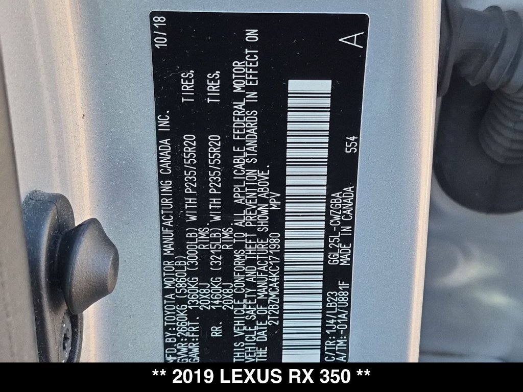 Used 2019 Lexus RX 350 AWD w/ Navigation Package image 36