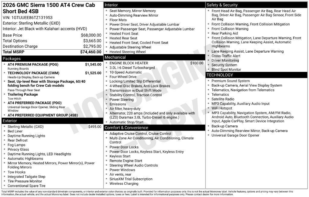 Used 2026 GMC Sierra 1500 AT4 w/ AT4 Premium Package AWD/4WD image 13