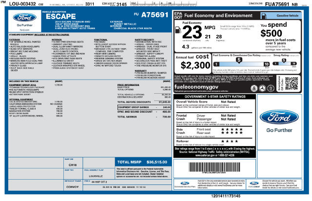 Used 2015 Ford Escape Titanium w/ Equipment Group 301A AWD/4WD image 4