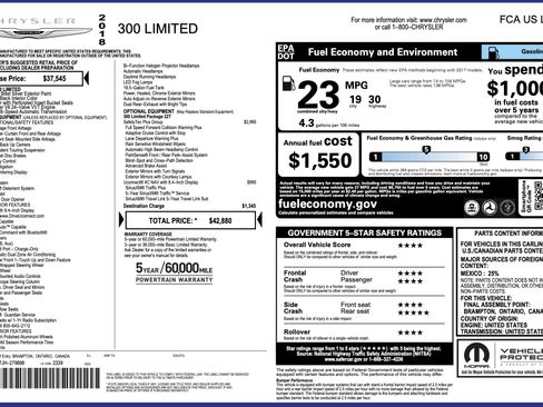 Used 2018 Chrysler 300 Limited w/ Safetytec Plus Group image 3