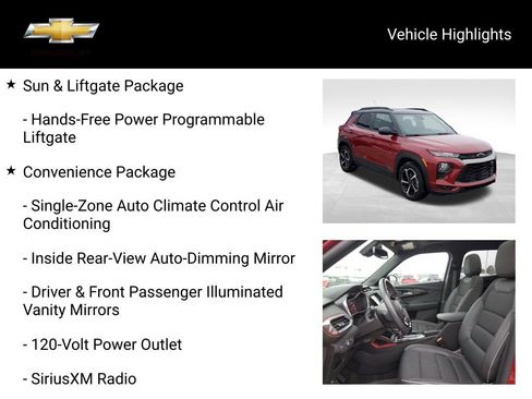Certified 2021 Chevrolet TrailBlazer RS w/ Sun and Liftgate Package image 20