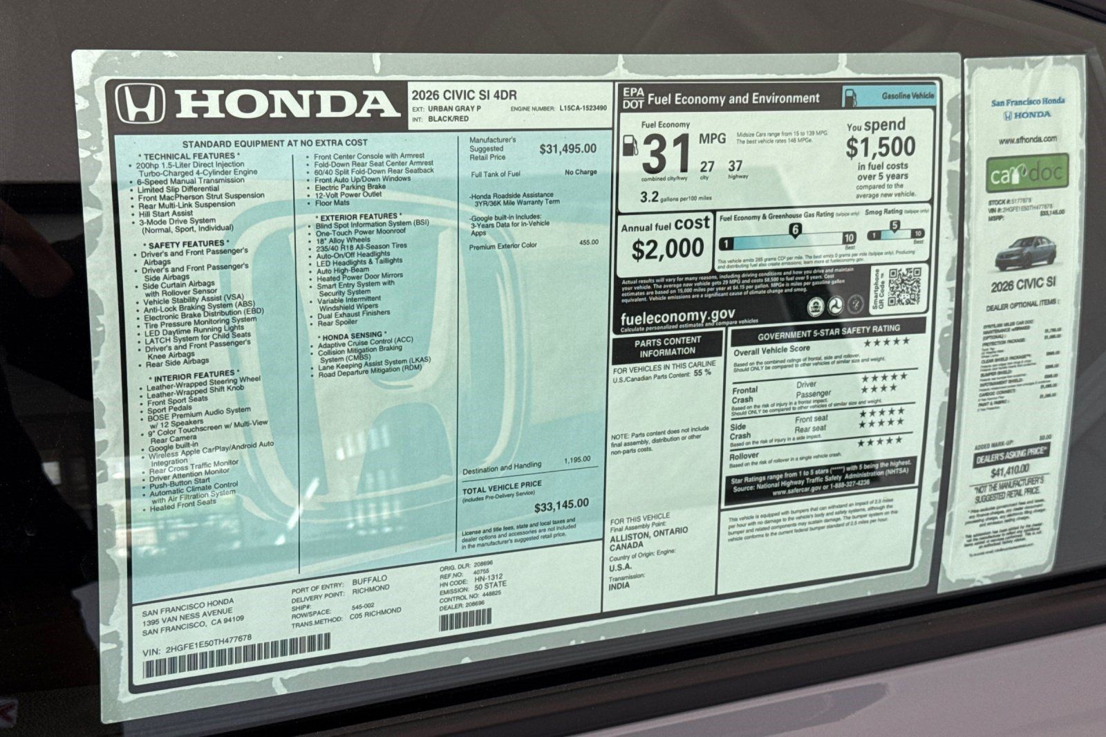 Used 2026 Honda Civic Si image 32