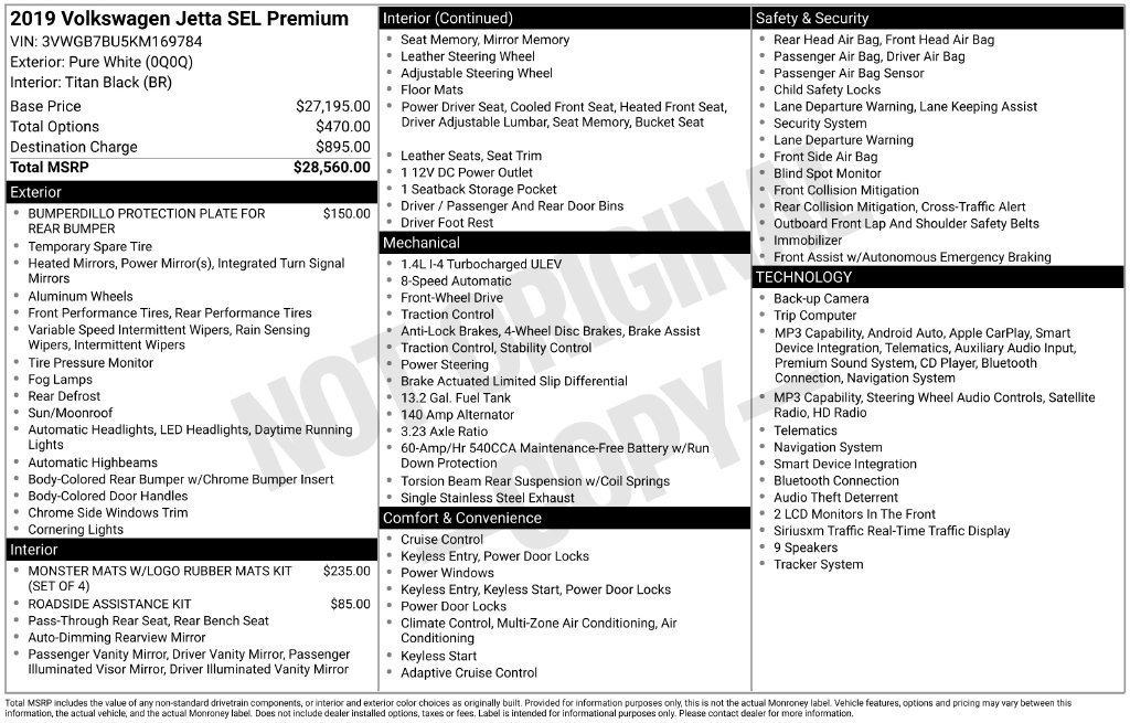 Used 2019 Volkswagen Jetta SEL Premium FWD image 8