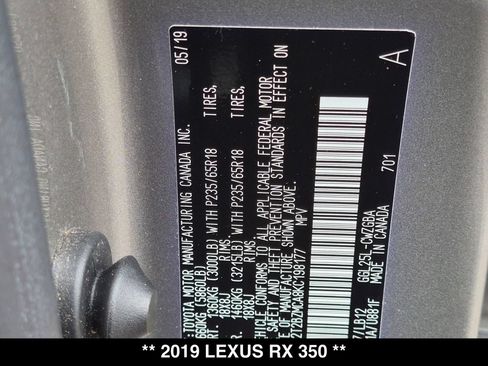 Used 2019 Lexus RX 350 AWD w/ Navigation Package image 29
