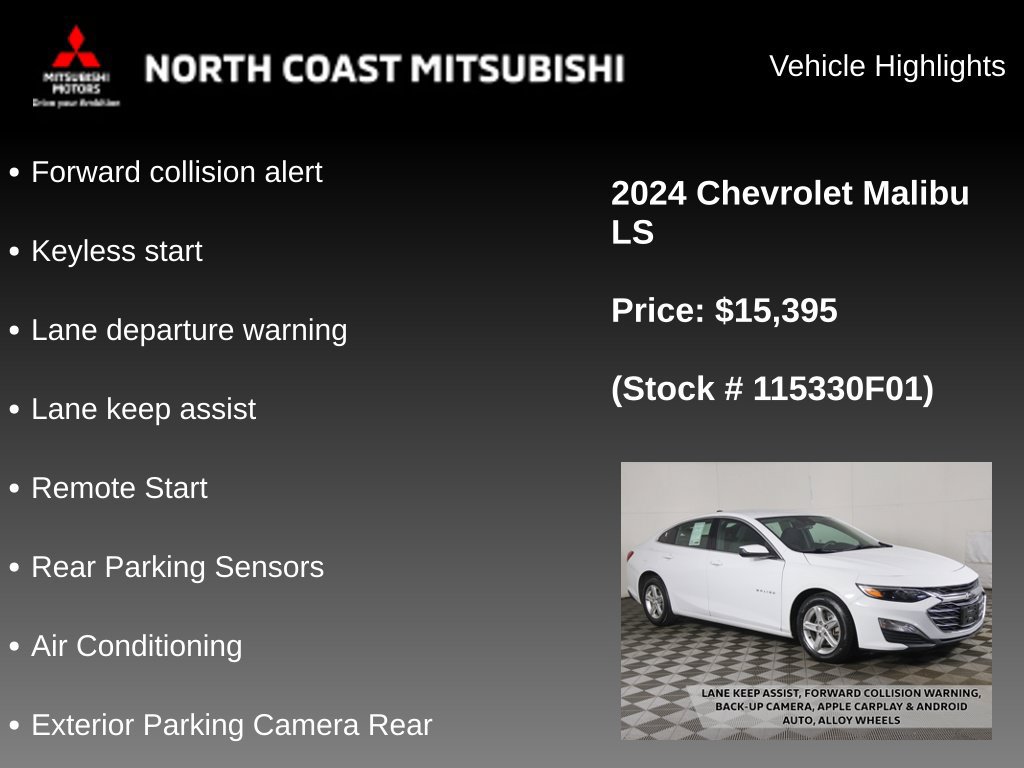 Used 2024 Chevrolet Malibu LS w/ LPO, Floor Liner Package FWD image 2
