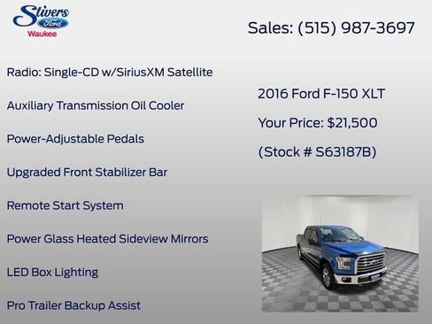 Used 2016 Ford F150 XLT w/ Equipment Group 302A Luxury AWD/4WD image 34