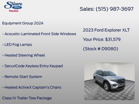 Used 2023 Ford Explorer XLT w/ Equipment Group 202A AWD/4WD image 8