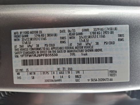 Certified 2023 Ford F150 Raptor w/ Equipment Group 802A Raptor R image 27