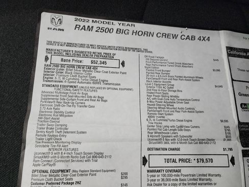 Used 2022 RAM 2500 Big Horn w/ Level C Equiment Group image 57