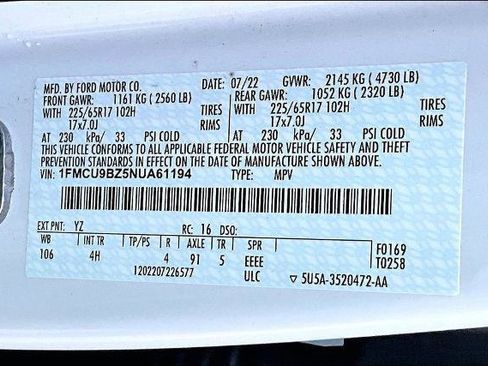 Certified 2022 Ford Escape SE AWD/4WD image 33