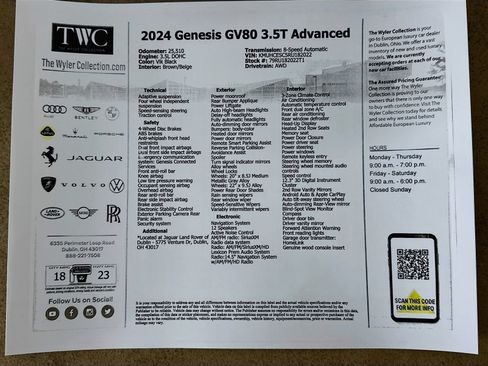 Used 2024 Genesis GV80 3.5T w/ Prestige Package AWD/4WD image 48