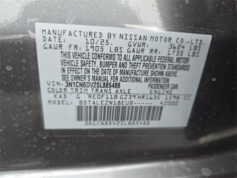 New 2025 Nissan Versa S w/ Trunk Package image 37