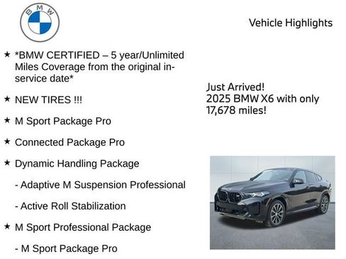 Certified 2025 BMW X6 M60i w/ Dynamic Handling Package AWD/4WD image 10
