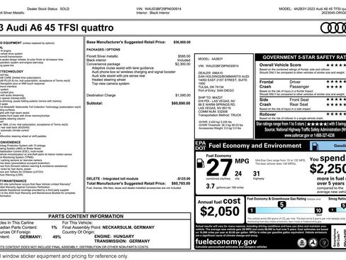 Used 2023 Audi A6 2.0T Premium AWD/4WD image 2
