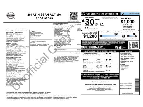 Used 2017 Nissan Altima 2.5 SR w/ Midnight Edition Package image 3