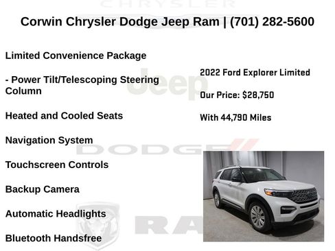 Used 2022 Ford Explorer Limited w/ Class IV Trailer Tow Package image 13