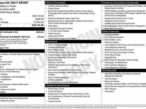 Used 2020 Lexus NX 300 F Sport w/ Accessory Package 2 FWD image 38