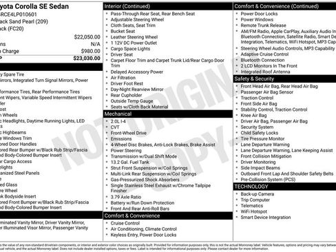 Used 2020 Toyota Corolla SE image 2