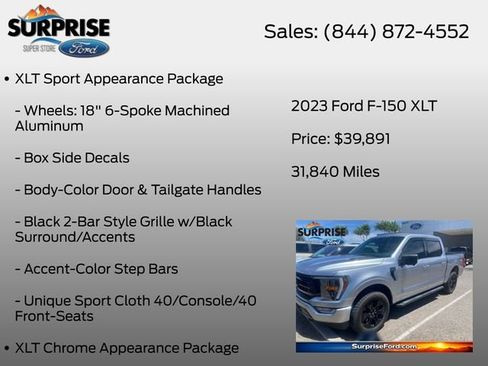 Used 2023 Ford F150 XLT w/ Equipment Group 302A High AWD/4WD image 32