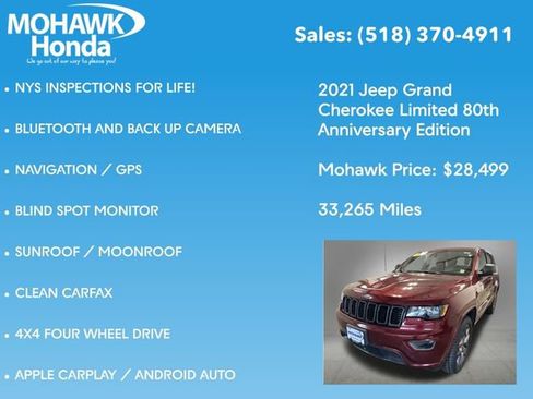 Used 2021 Jeep Grand Cherokee Limited w/ Quick Order Package 28K 80th AWD/4WD image 7