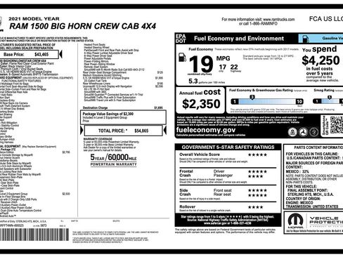 Used 2021 RAM 1500 Big Horn w/ Built-to-serve Edition AWD/4WD image 2