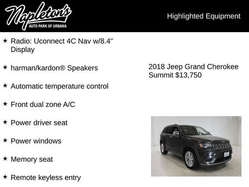 Used 2018 Jeep Grand Cherokee Summit AWD/4WD image 15