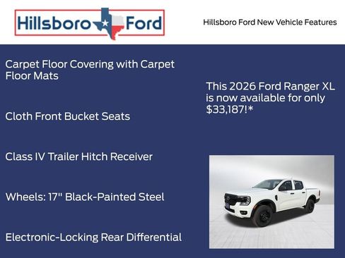 New 2026 Ford Ranger XL w/ Trailer Tow Package RWD image 18