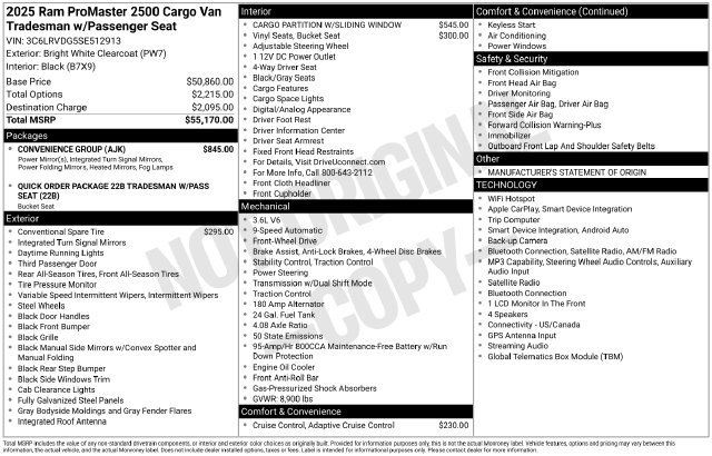Used 2025 RAM ProMaster 2500 w/ Convenience Group FWD image 6