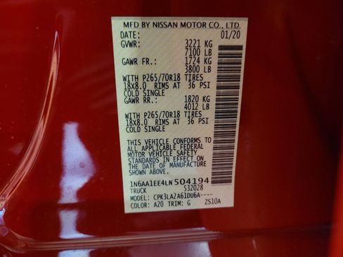 Used 2020 Nissan Titan S w/ S Utility Package image 33