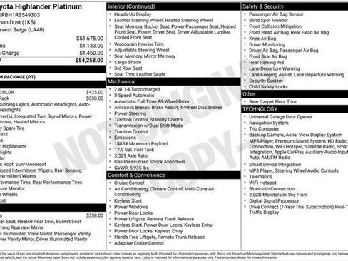Certified 2024 Toyota Highlander Platinum AWD/4WD image 56